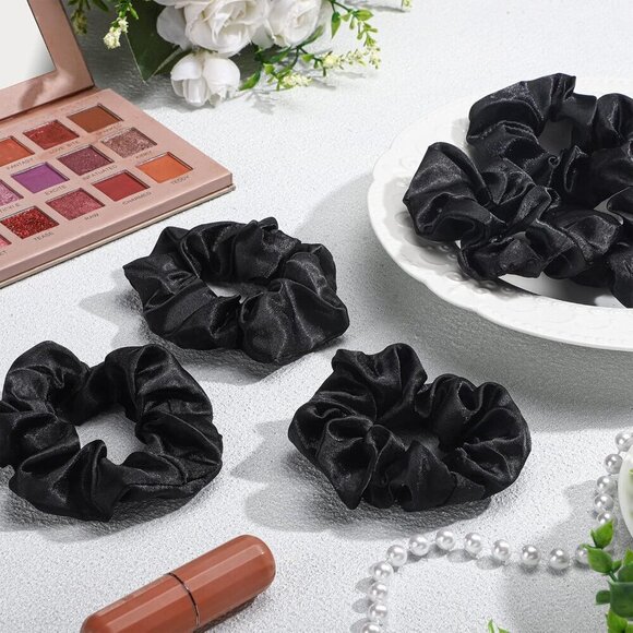 Silk Satin Hair Scrunchies 80 pcs Elastic Bands Large Ponytail Hair Accessories main image 4